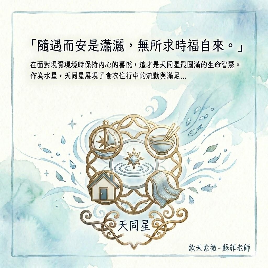 隨遇而安是瀟灑,無所求時福自來-天同星
